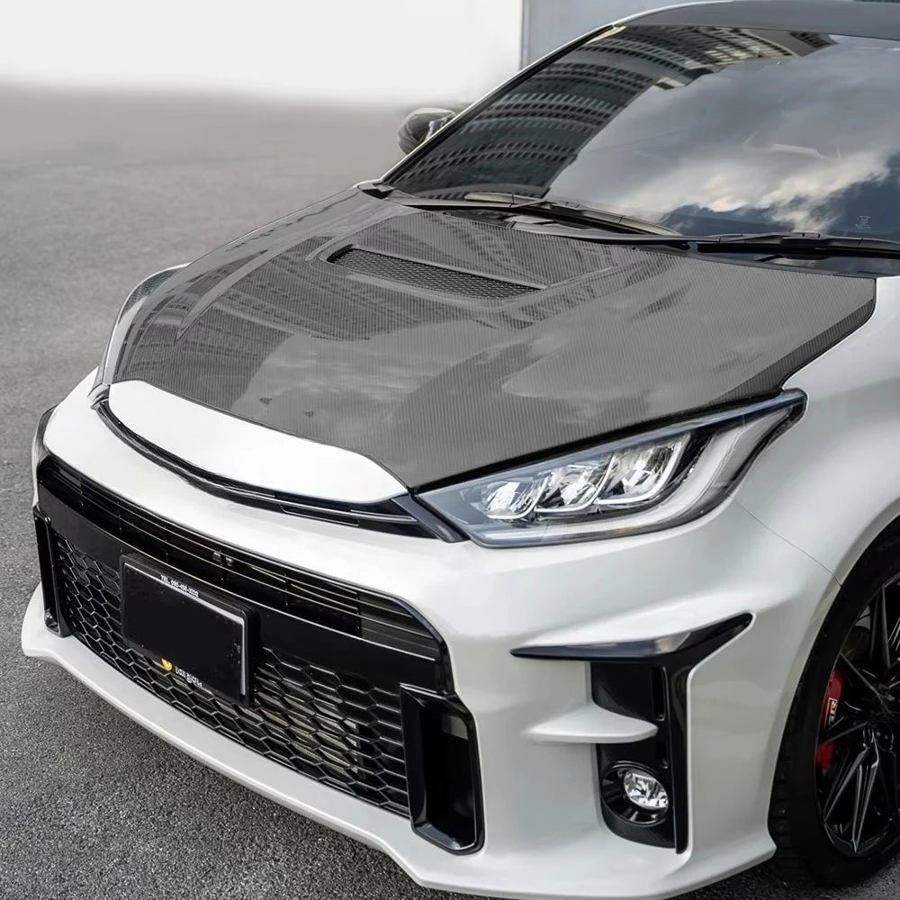 Matte Carbon Fiber Style Engine Hood for GR YARIS GXPA16 Engine Front Bonnet