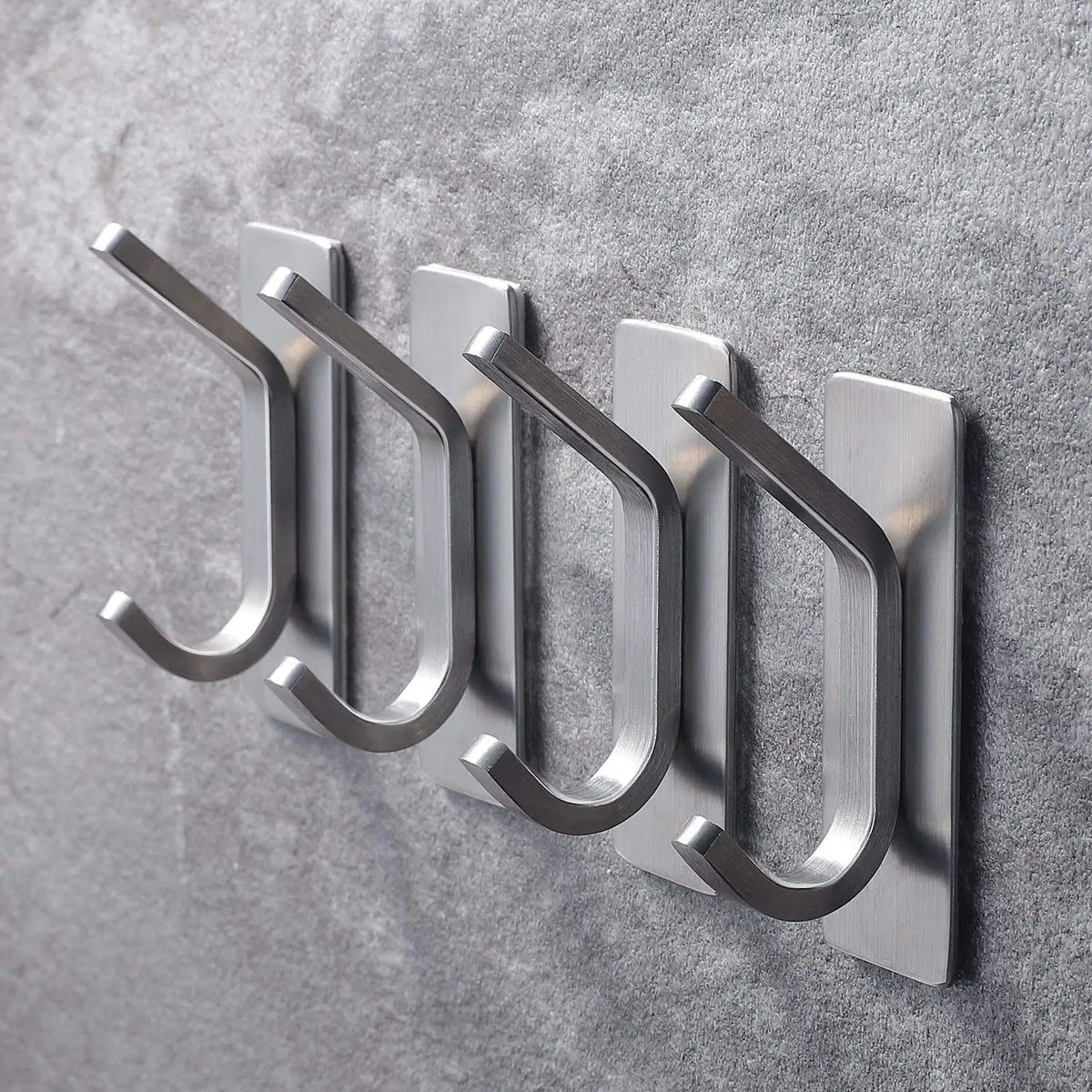 4pcs Towel Hooks Self Adhesive Bathroom Hooks 304 Stainless Steel Bathrobe Hooks Storage Hanger Strong Adhesion Stick Wall Hook