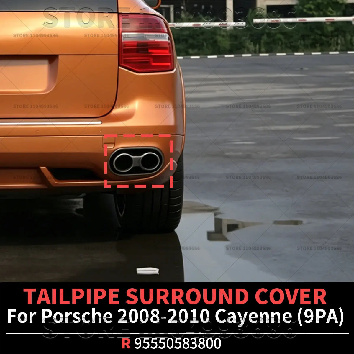 For Porsche 2008 2009 2010 Cayenne (9PA) Tailpipe Surround Cover OEM 95550583700 95550583800 95550583800U90 95550583700U90
