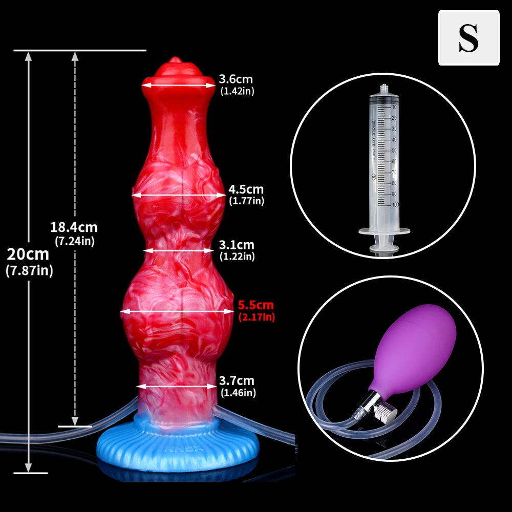 NNSX Large Ejaculation Dildo with Inflatable Anal Plug Big Knot Squirting Penis Adult Sex Toys Erotic Products for Men Women