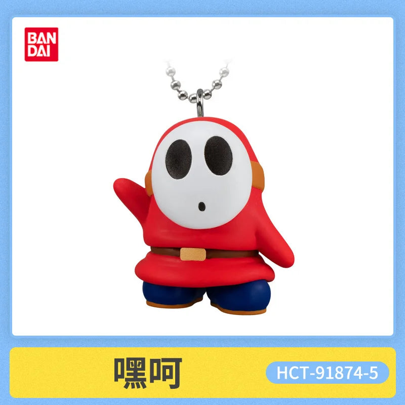 New Bandai Original Shokugan Super Mario Luigi Yoshi Toad Mini Anime Figure Keychain Collectible Charm Pendant Case Decor Gift