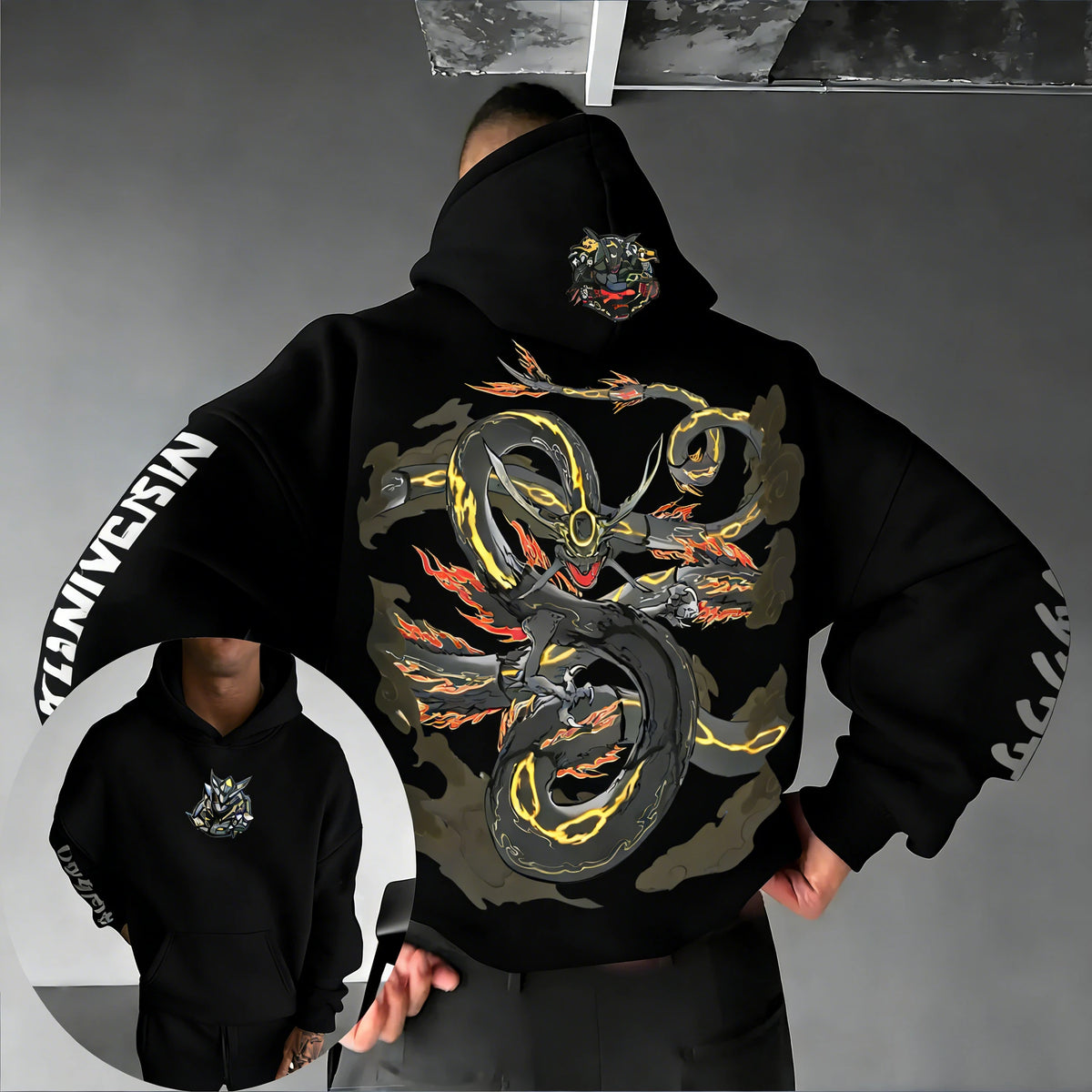 2026 Pokémon Handheld Game Rayquaza Printed Cotton Hoodie Spring/summer New Harajuku Unisex Loose Casual Y2K Parent-child Top