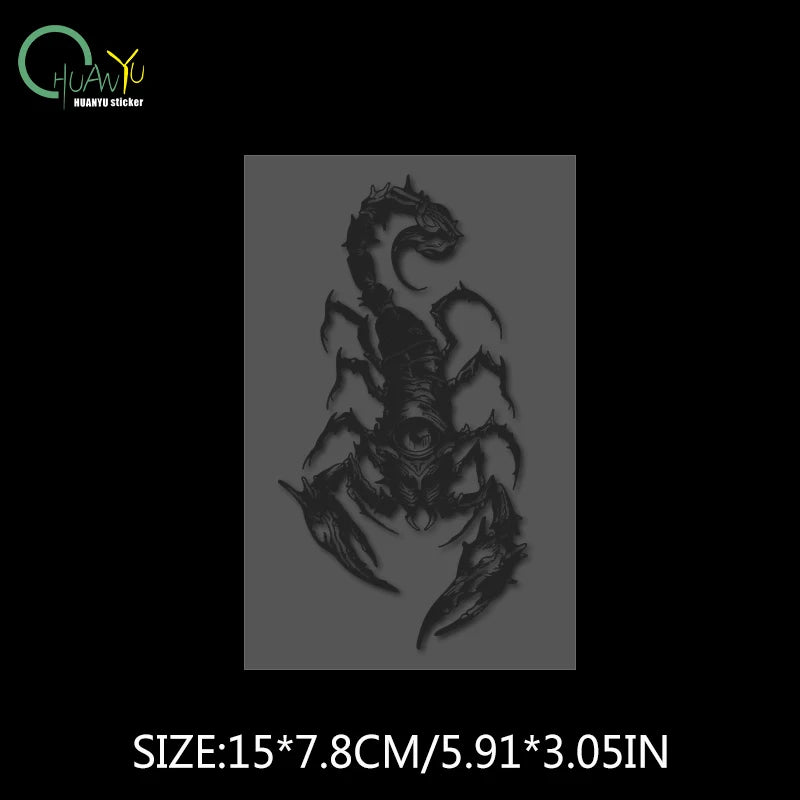 Dark style day eye scorpion car sticker, car and motorcycle scratch proof, waterproof, reflective decoration decal