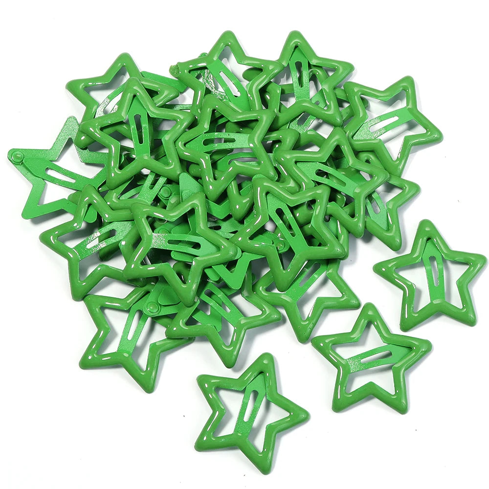 50pcs/lot Metal Colorful Kids BB Hair Clips Y2K Star Hair Clips For Broken Hair Clip Bangs Hair Clip Girls Y2K Style Hair Clips
