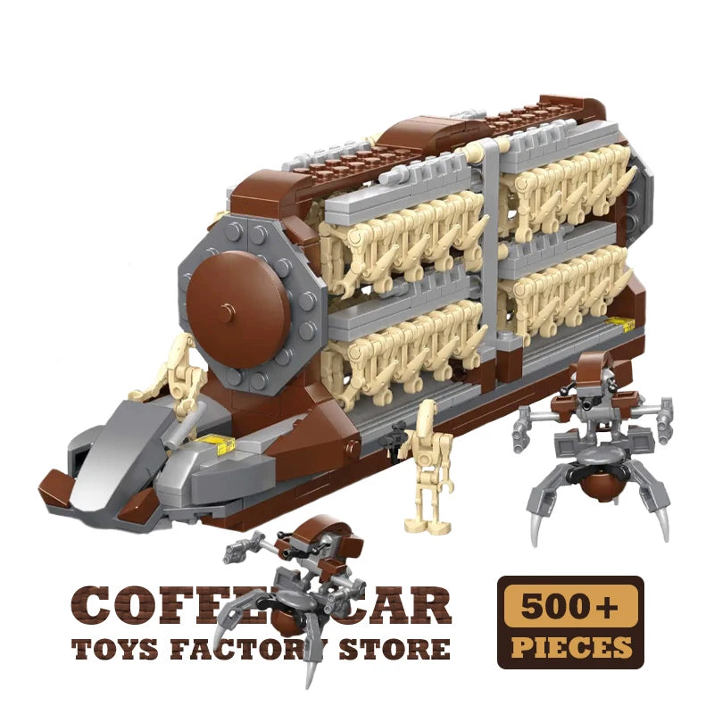 Sci-Fi Military Space Transport Ship MOC Bricks Toys Mecha Warrior Airship Model Star Plan Robot Spaceship Building Blocks Gifts