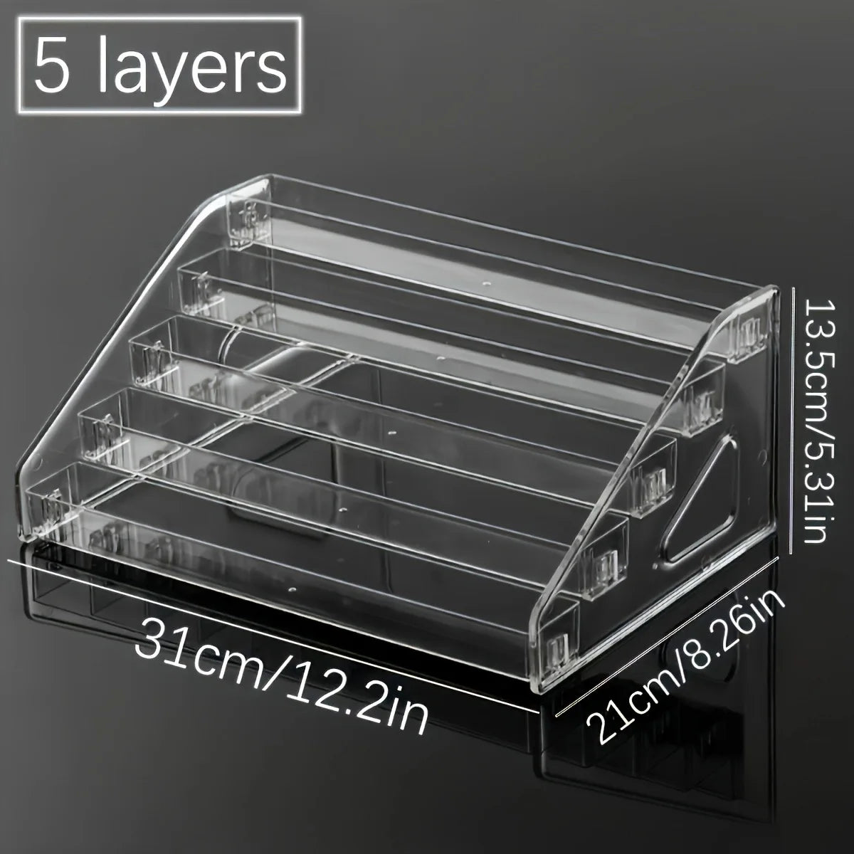 Transparent Ladder Display Rack, Hand Account Tape and Sticker Storage Rack, Cosmetics, Perfume, Nail Polish Storage Box