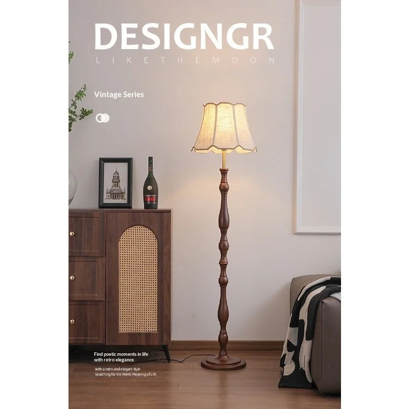 Mid Century Retro Floor Lamp with Side Table American French Style for Living Room Bedroom Study Sofa Side Lighting Room Decor