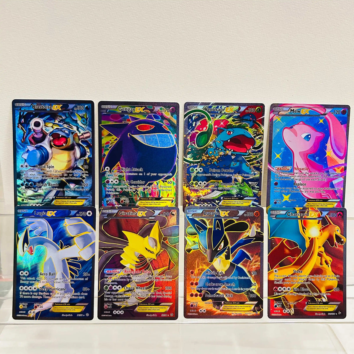 Lucario EX 107/111 English Card Holographic Foil Texture DIY Premium Anime Collection Card