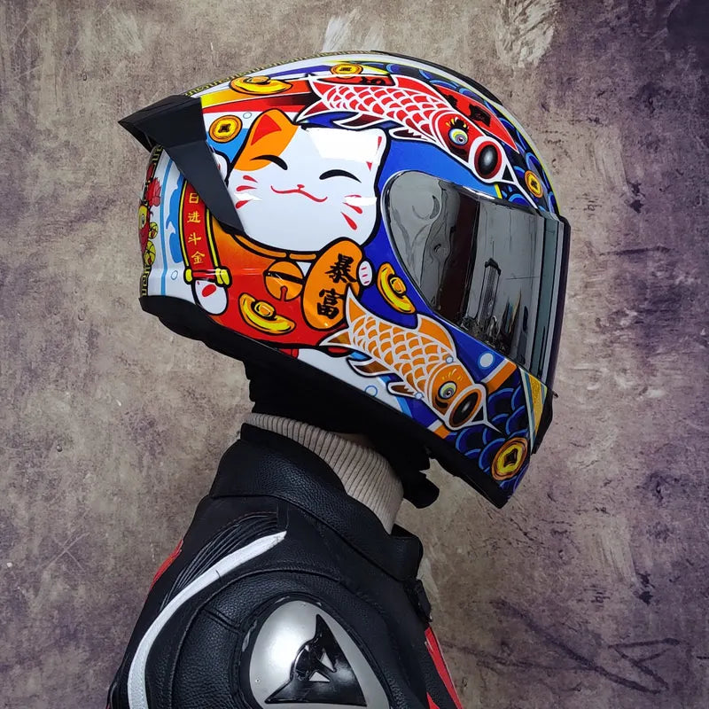 Full Face Racing Helmets Winter Warm Double Visor Motorcycle Helmet Motorbike Sports helmet LVS-701