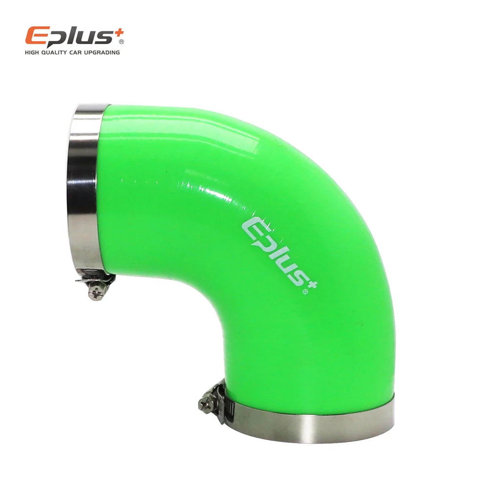 EPLUS Universal 4-Ply 90 DegreesSilicone Silicone Hose Coupler Reinforced Turbo Intake Intercooler Pipe Joiner Adapter Blue Blac