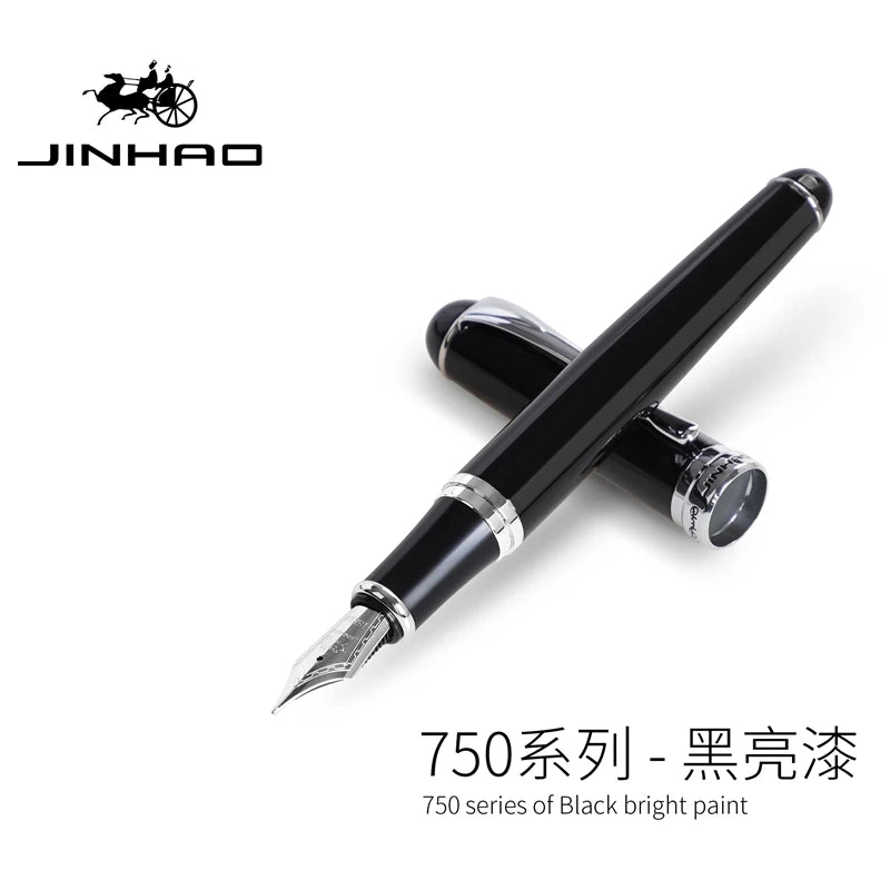 Jinhao Business Calligraphy Fountain Pen X750 Exquisite Elegant Iridium Gold Pen Office Signature Luxury Write Gifts Stationery