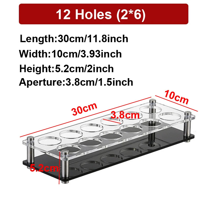 Acrylic Shot Glass Display Stand 6/12/24 Holes Wine Glass Cup Holder Party and Bar Tray Cups Shot Glass Storage Rack