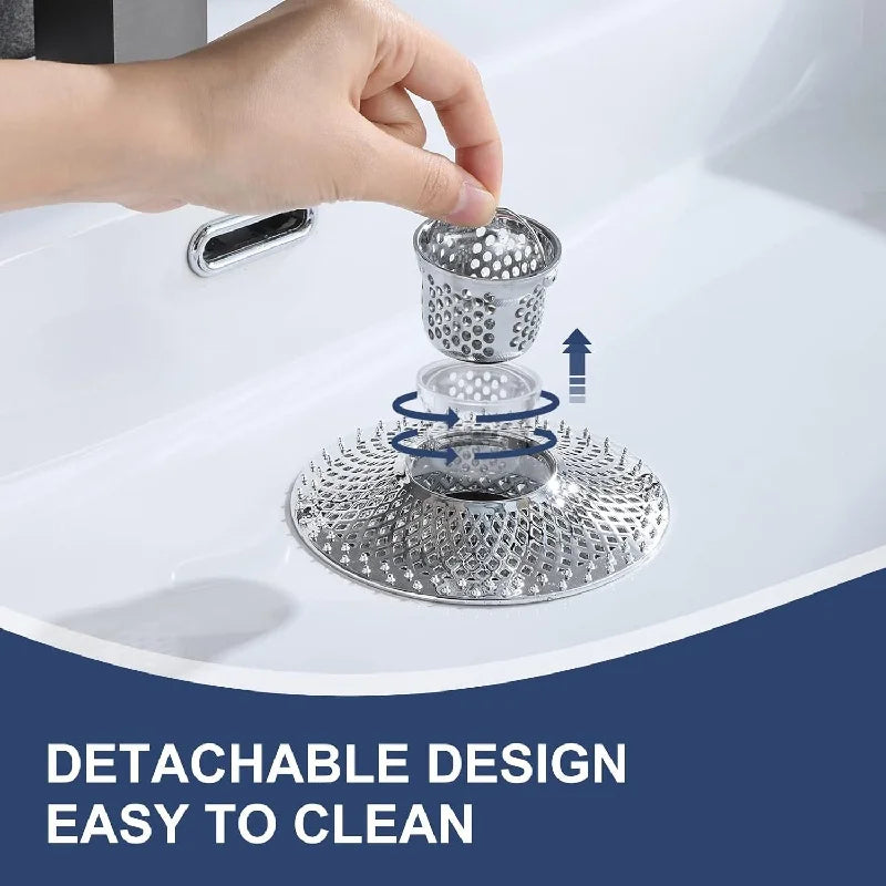 Detachable Drain Hair Catcher Catch Hair Alloy Shower Drain Hair Stopper Bathroom Sink Strainer Tub Drain Protector