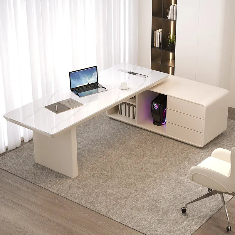 Classic Designer Office Desk Classic Nordic Style Solid Wood Luxury Computer Desks Modern Storage Scrivania Work Station Table