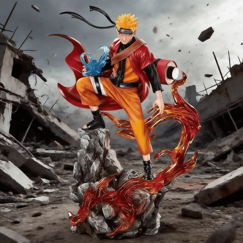 Bandai HOT S 23cm Naruto Anime Figure Uzumaki Naruto Uchiha Sasuke Action Model Pvc Statue Desktop Ornament Collection Toys Gift