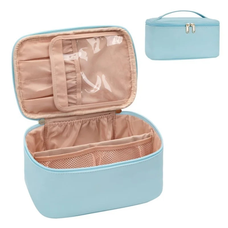 Makeup Bag Portable Cosmetic Bag Large Capacity Travel Makeup Case Organizer Black For Women Toiletry Bag for Girls Traveling