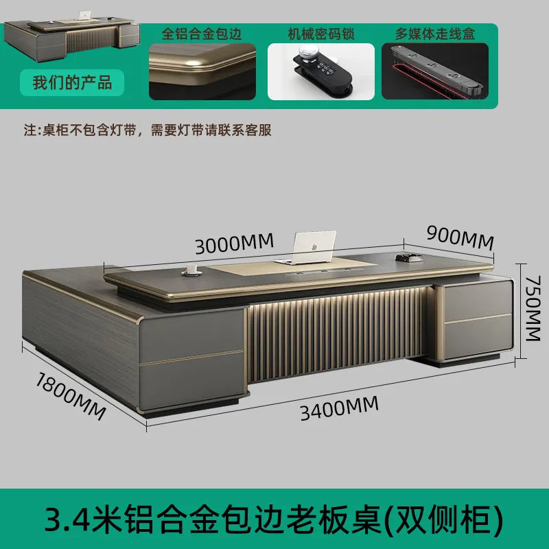Modern High-end Desk Boss Tables Light Luxury Office Desks And Workstations Simple Manager Large Class Desk President Table