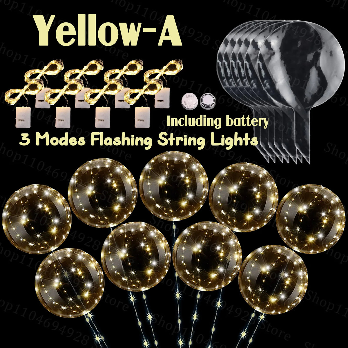10-100Sets Led Balloons with Batteries Light Up Clear Glow Balloons for Wedding Birthday Prom Baby Shower Glow Stick Party Decor