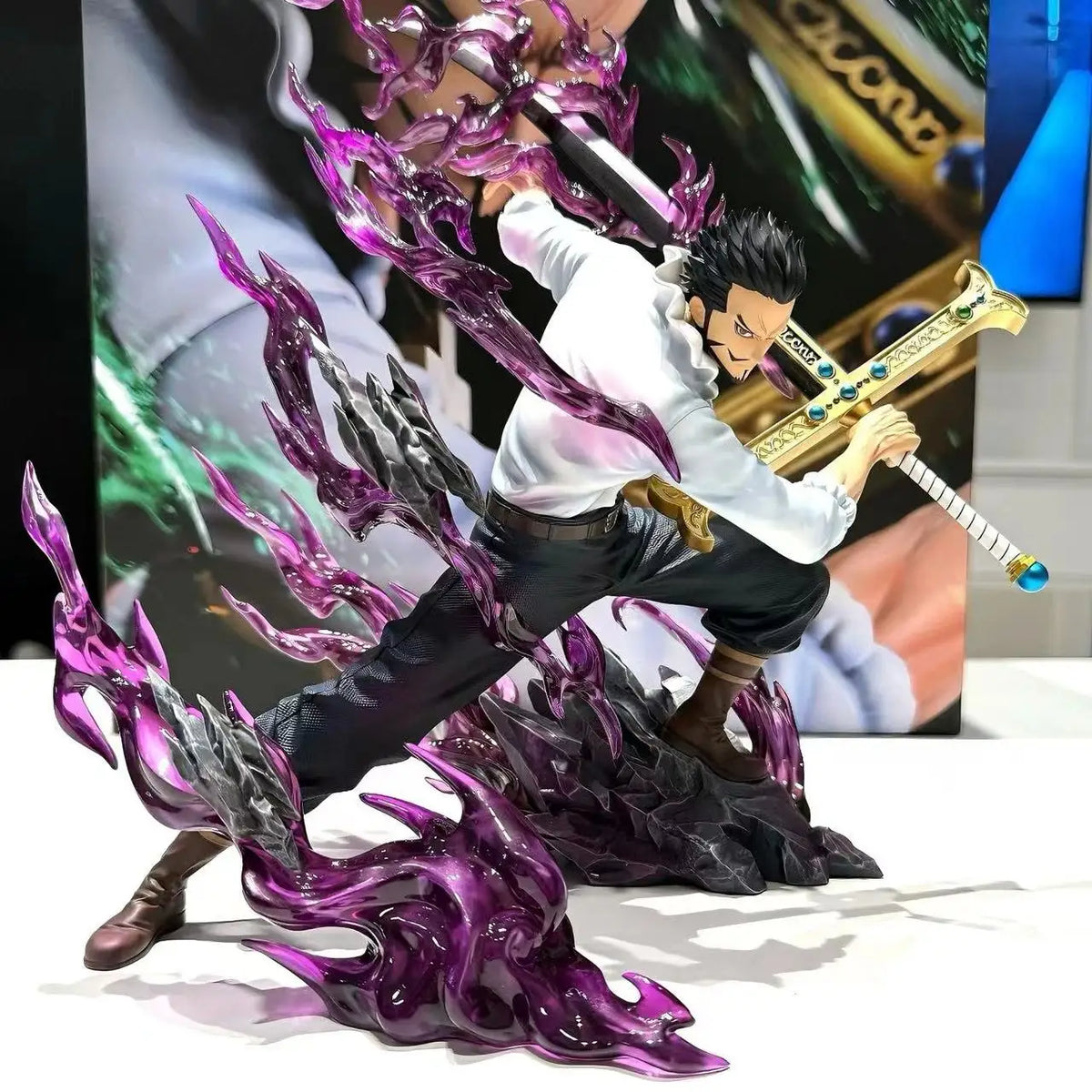 30cm/11.81inch One Piece Dracule Mihawk Figure One Piece Anime Figures Pvc Statue Desktop Ornament Collectible Model Toys Gifts