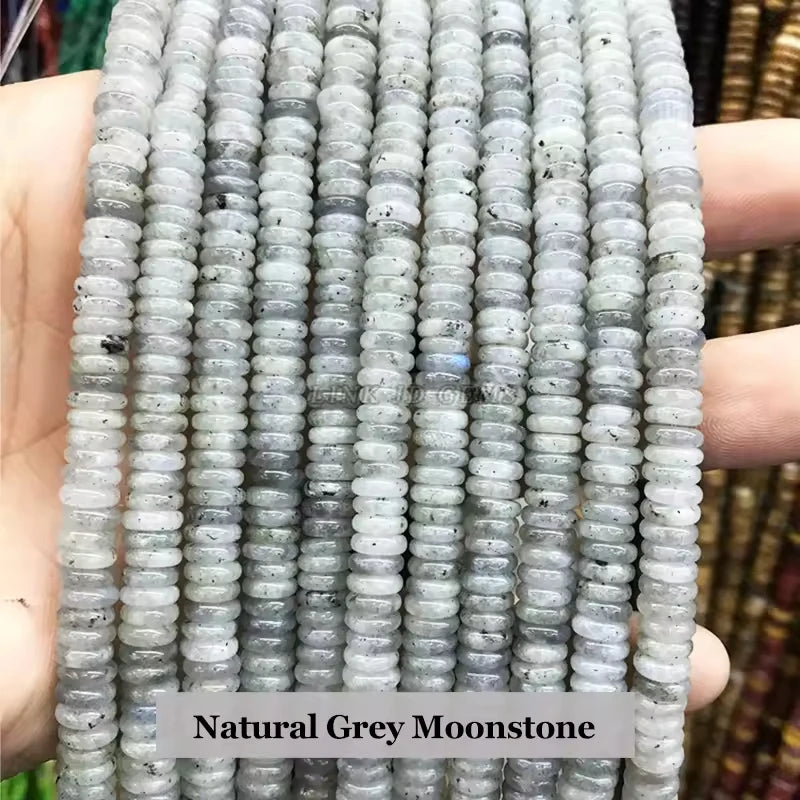 6x2mm Natural Stone Amethyst Pink Quartz Flat Rondelle Bead Smooth Loose Bead for Jewelry Making DIY Bracelet Necklace Accessory