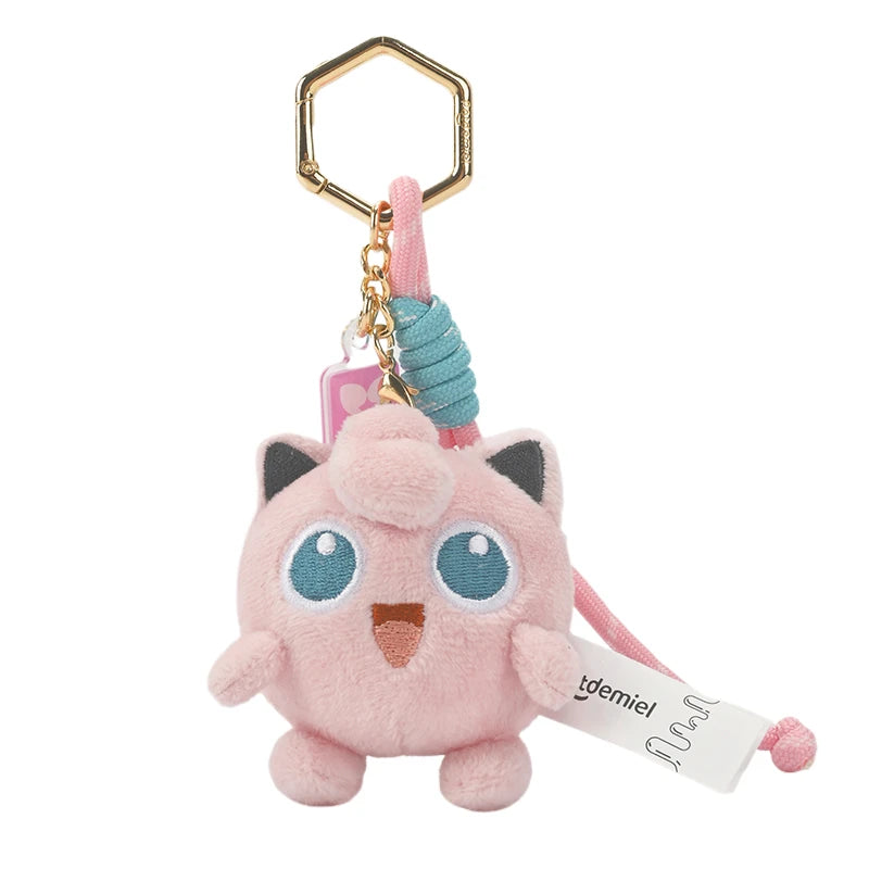 Anime Pokemon Kawaii Pikachu Keychain Eevee Mew Bulbasaur Charmander Snorlax Psyduck Stuffed Toy Cute Plush Keyring Doll Pendant