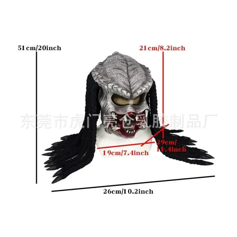 Adult 3D Predator Mask Latex Alien Terror Face Mask Halloween Fancy Dress Cosplay Party Prop In Stock