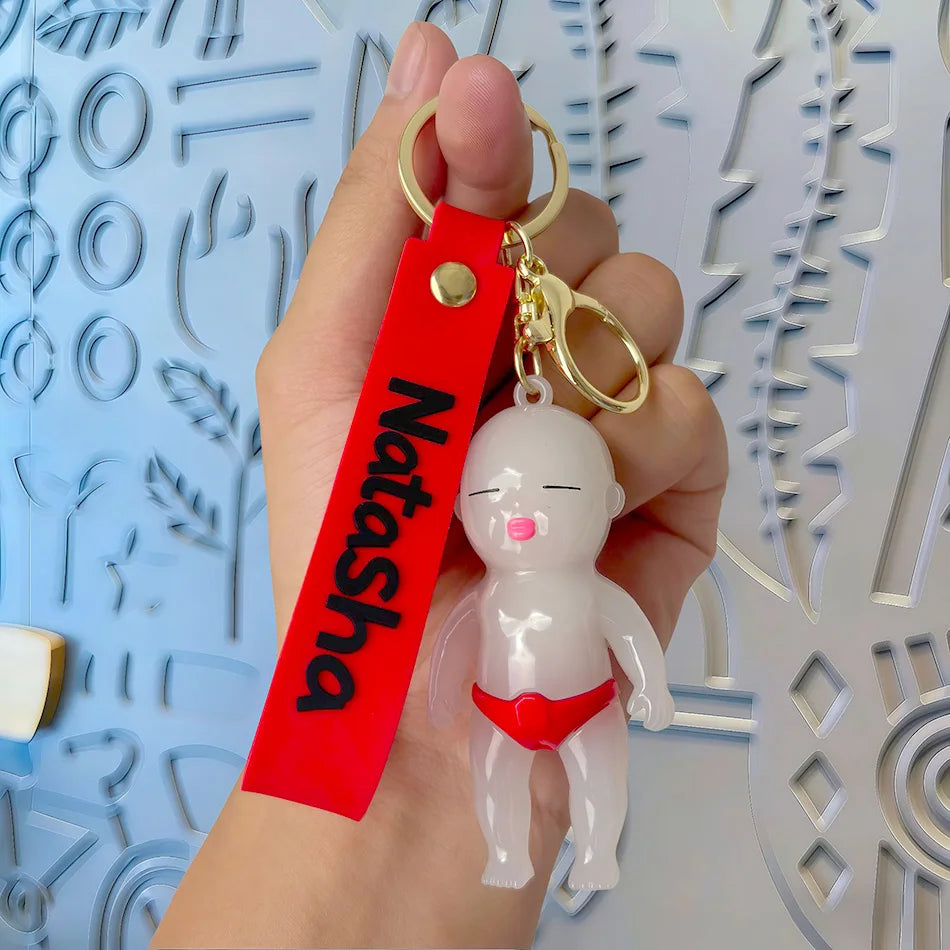 Internet-famous Natasha Black Doll Keychain, UV Color Changing Mini Pendant, Stress Relief Funny Novelty Gift, Multiple Colors A