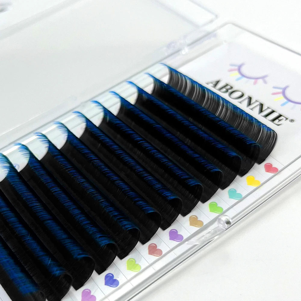 ABONNIE Mix Color Eyelashes Make up Black Gradient Red Blue Purple Eyelashes Extensions Individual Faux Mink Ombre Color Lashes