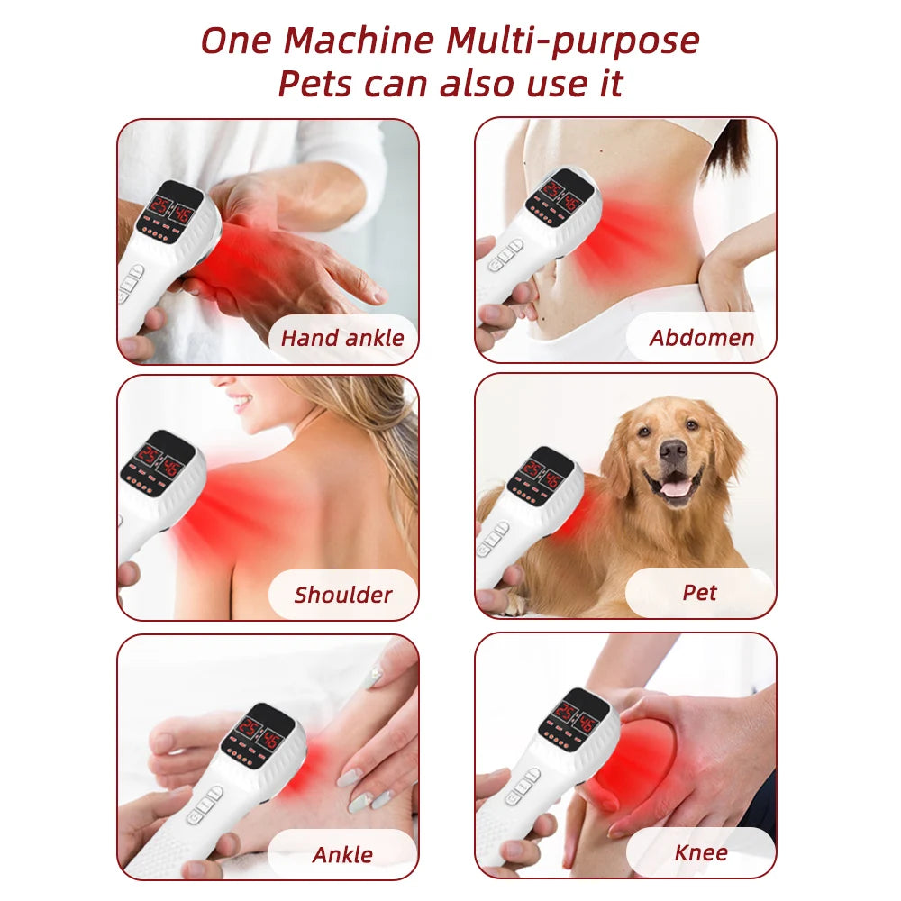 650nm+808nm Handheld Face Body Red Light Infrared Beauty Device Skin Rejuvenation Muscle Joint Body Fatigue Relief Health Care
