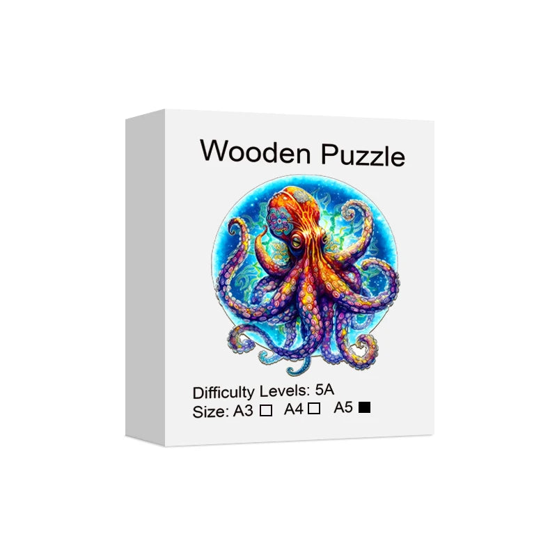 Giant Octopus Wooden Puzzle for Jigsaw Lover, Uniquely Stress Relieves Toys, Christmas Birthday Gift Decor Family Game