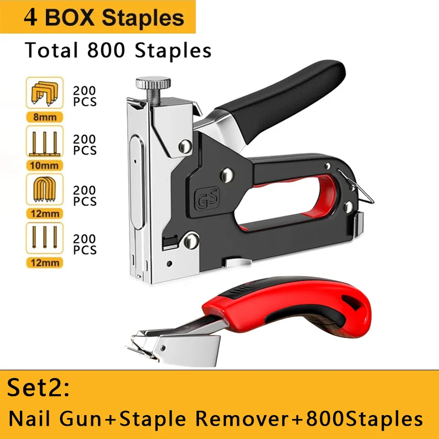 DIY furniture hand-stitched gun, four-in-one stitched gun with interior decoration, special woodworking stapler