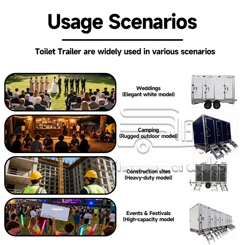 New Design Premium Luxury Modular Restroom Bathroom Trailer Canada Portable Toilet Business for Sale Customized