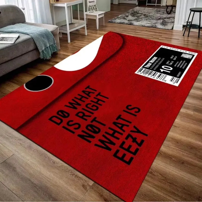 VIKAMA Trendy Shoe Box Print Living Room Rug, Street-Style Non-Slip Washable Floor Mat, Home Decor for Gaming Rooms and Bedrooms