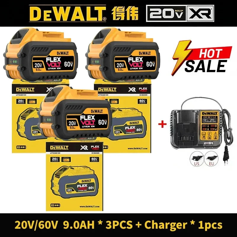 100% Original Dewalt 20V/60V 6.0Ah Power Tool Battery DCB206 DCB205 DCB200 DCF887 DCG405 DCD791 DCF922 DCF850 DCD805 Tool Batter