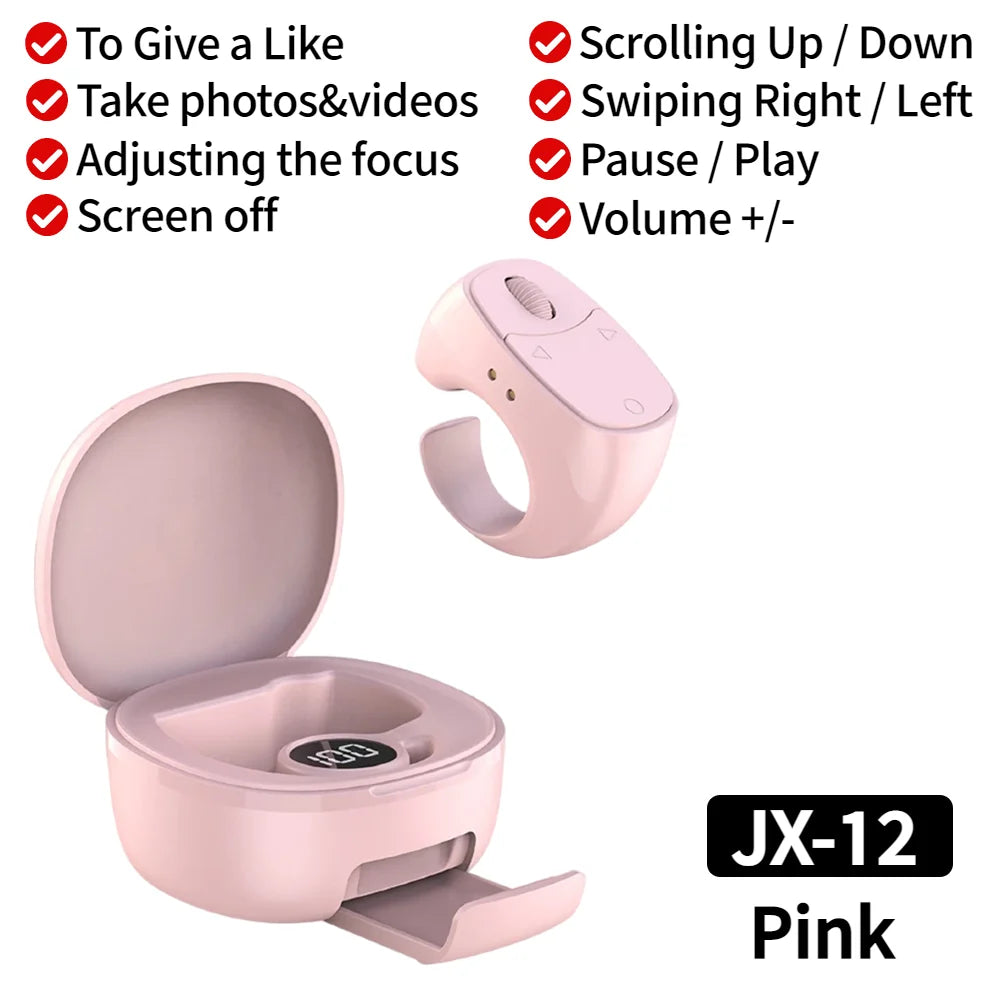 New Fingertip Remote Scrolling Ring Wireless Remote Control One Click Selfie Page Turning Roller Fingertip Controller for Phone