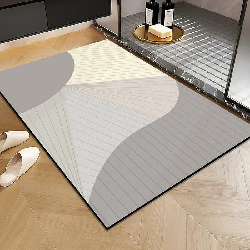 1 Elegant Style Diatomaceous Earth Material Machine Washable Rectangular Bathroom Mat, Absorbent Pad, and Entrance Door Mat