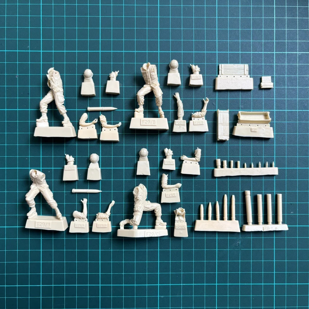 1/35 resin unpainted model kit, military theme, American artillery (4 men) unassembled and unpainted GK