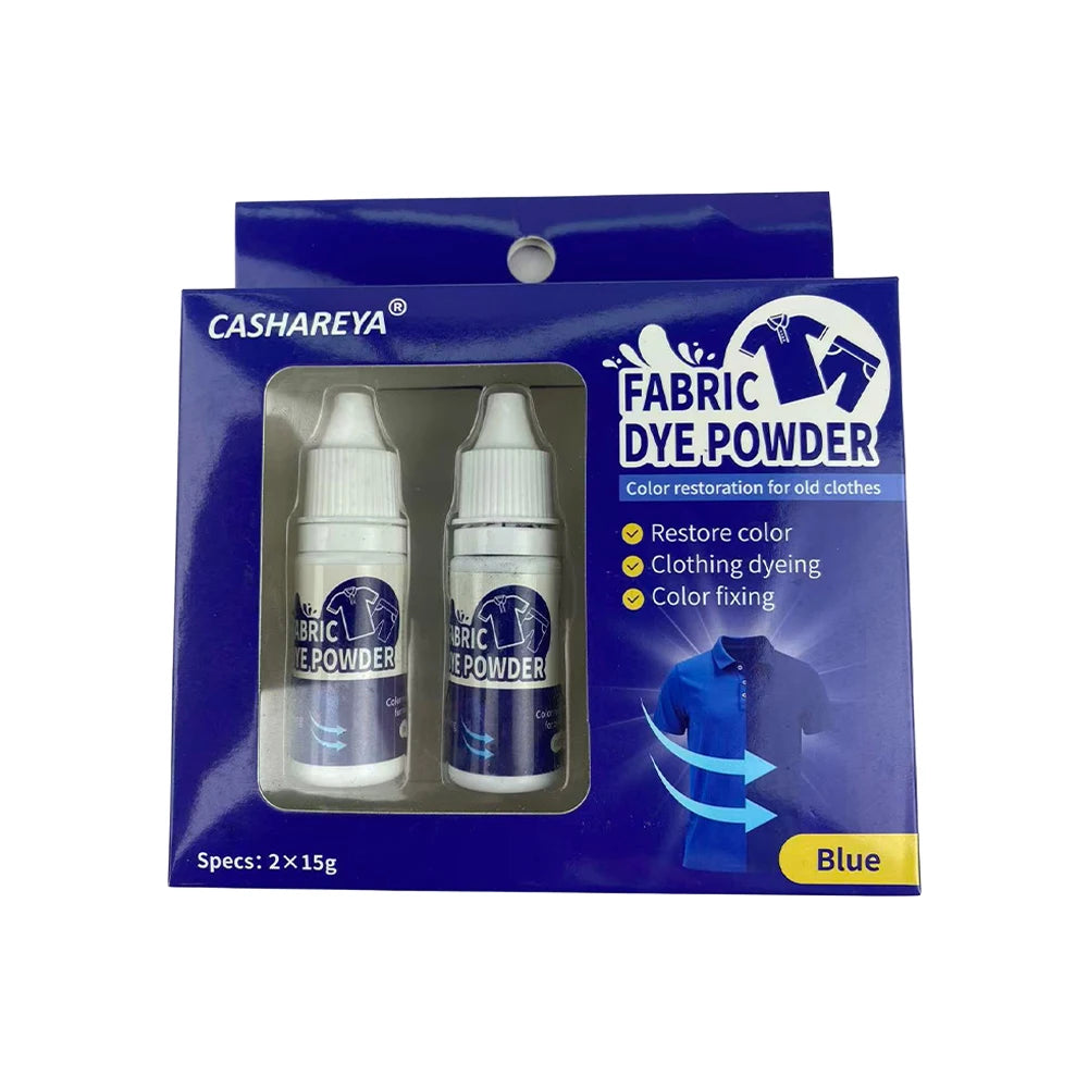 CASHAREYA Black Clothes Dye Powder 2x15g Fabric Dye for Faded Garments for Cotton Fade-Resistant Black Dye for Clothes Tie-Dye