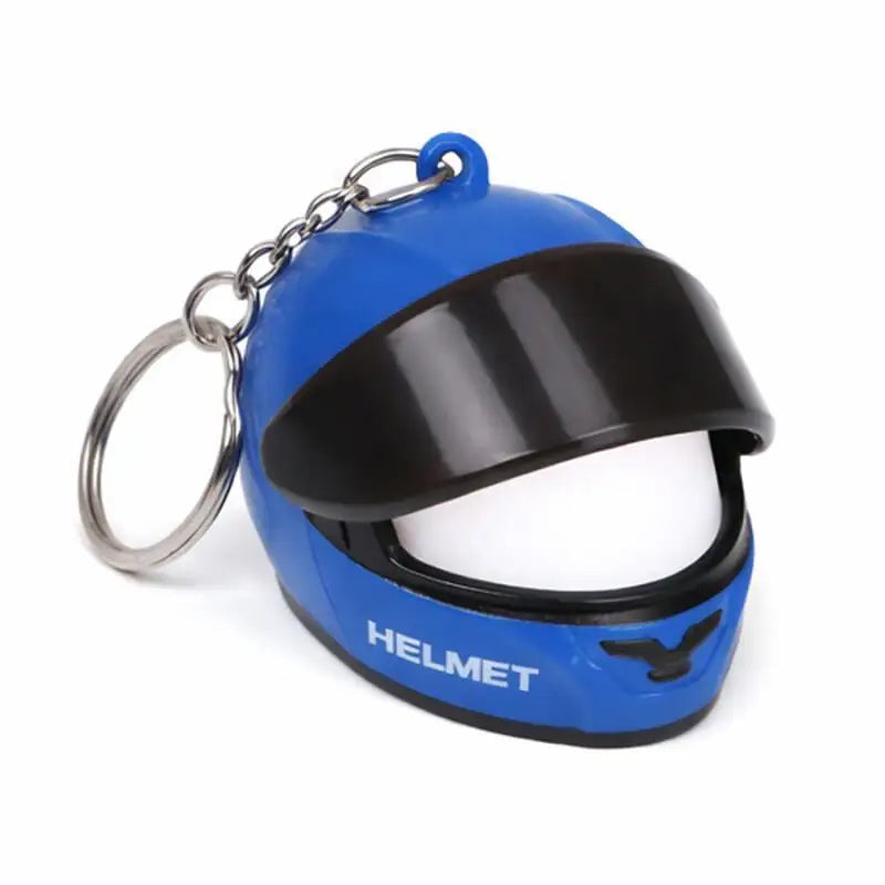 Cool Motorcycle Helmet Keychain with Light Creative Mini Helmet Key Chain for Bags and Keys, Night Warning Light