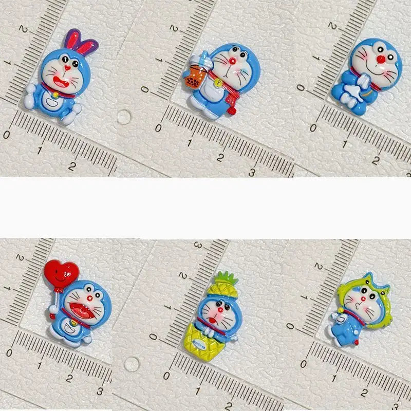Doraemon mini accessories cute cartoon DIY hair clips, fridge magnets, phone cases, resin accessories, fun and creative