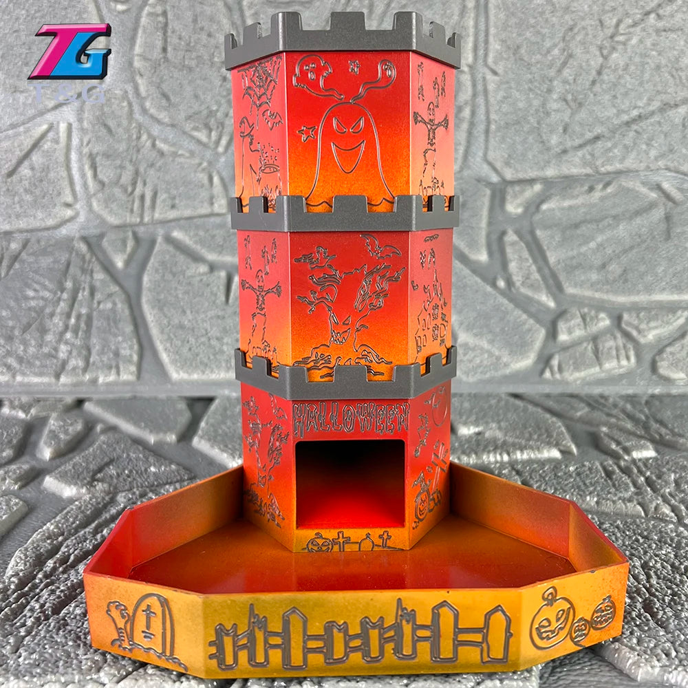 Bricks Castle Dice Tower Dice Rolling Tray Tower - Perfect for D&D Game RPG and Tabletop Gaming Best Gift