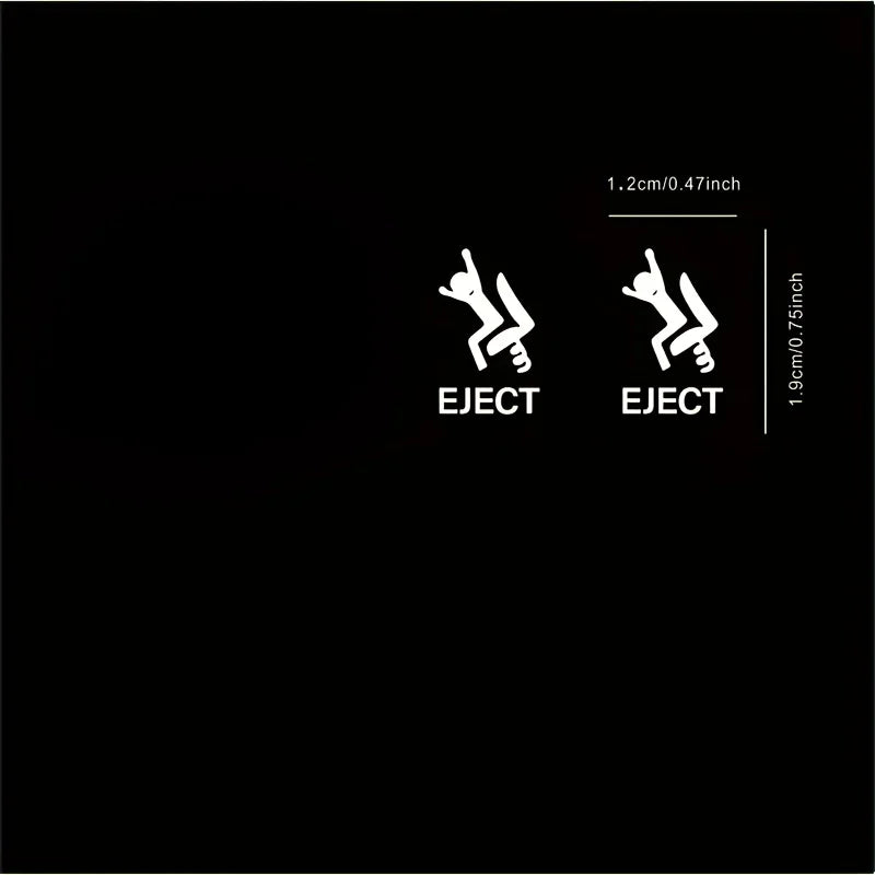 2PCS Passenger Button Sticker Funny Car Decal Empty Button Vinyl Sticker Auto Interior Accessory Gift For Car Lovers