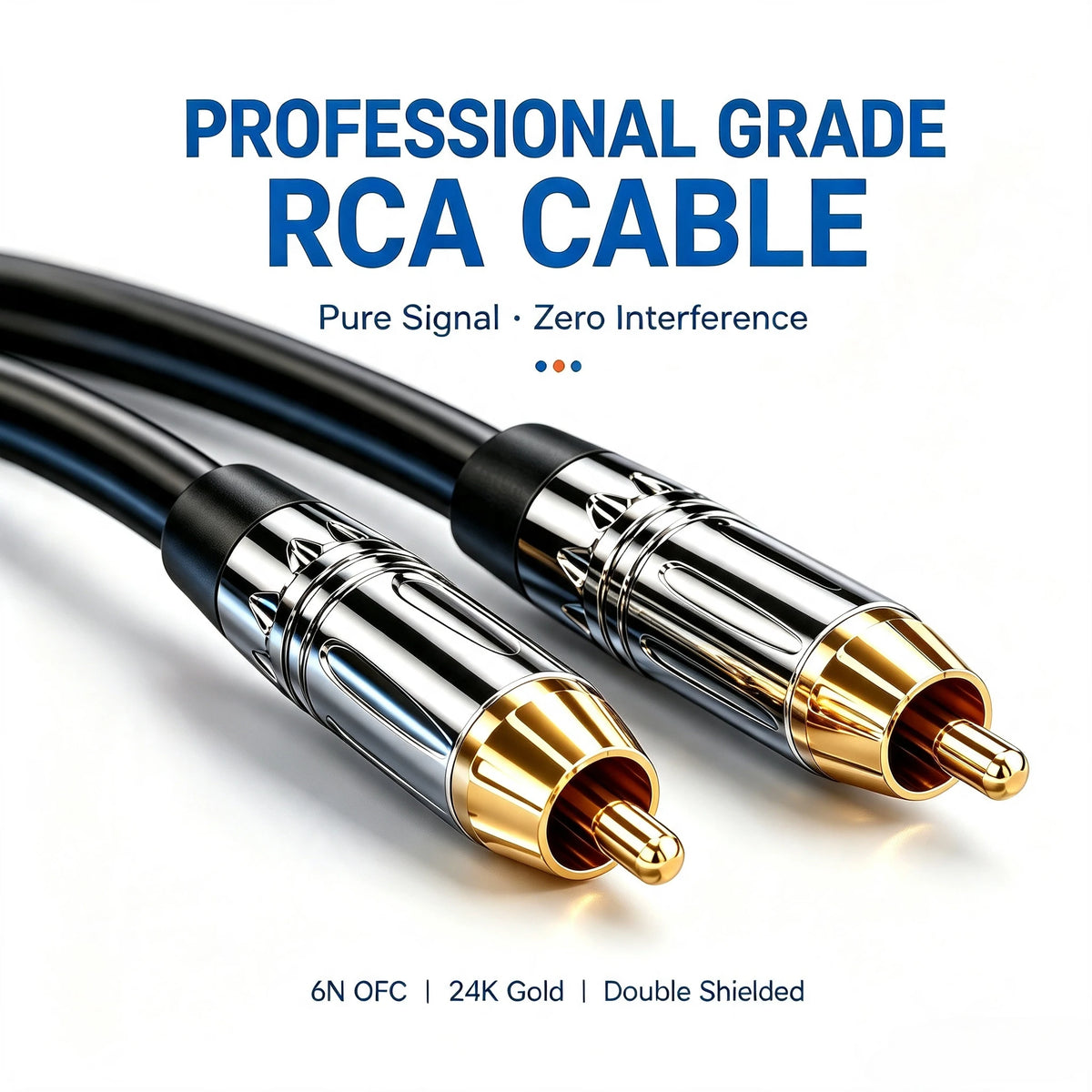 2RCA To 2RCA Audio Cable 3M 5M 10M 20M 30M HIFI RCA High Fidelity Interconnect Cord for TV DVD DAC Amplifier