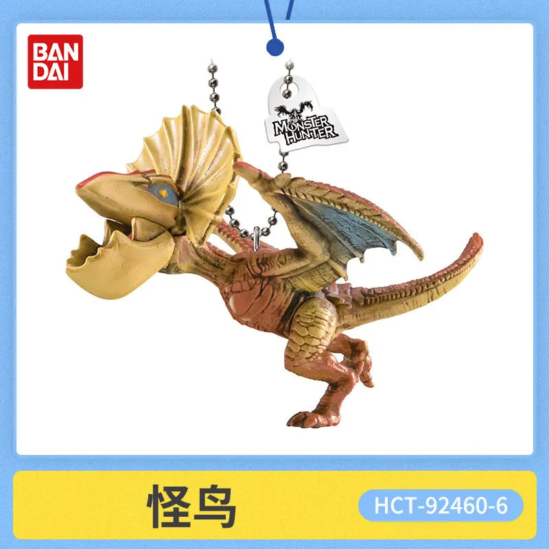 Bandai Capcom Monster Hunter Rathalos Pvc Figure Keychain Backpack Bag Pendant Collectible Hanging Charm For Adult Collectors