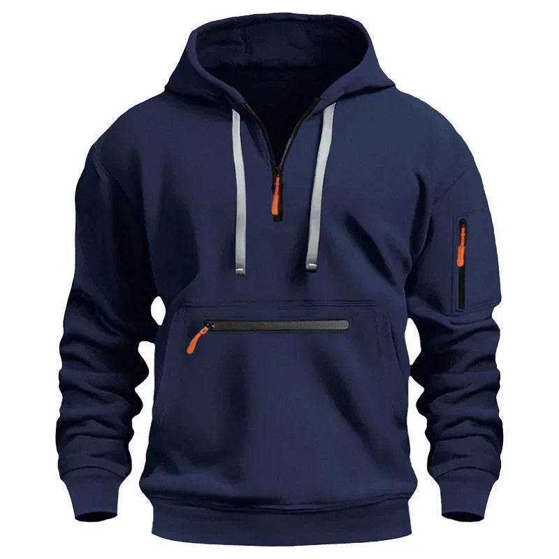 2026 New Men's Fashion Casual Hoodie Autumn/Winter Multi Pocket Fashion Loose Oversized Hoodie Men's Wear