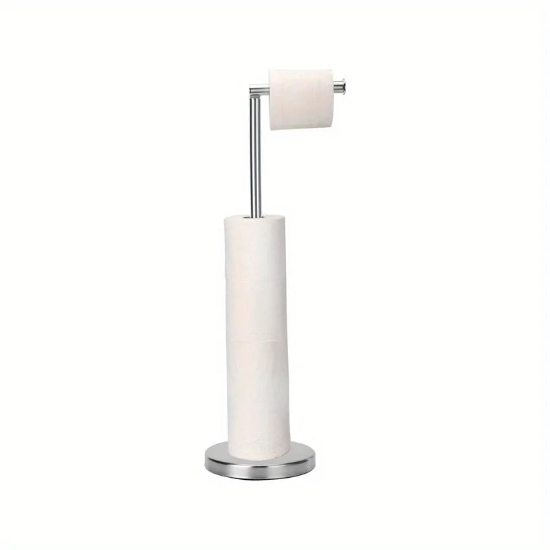 Toilet Paper Holder Gold, Freestanding Toilet Paper Holder Stand with Reserve for 4 Spare Rolls, Sturdy Base