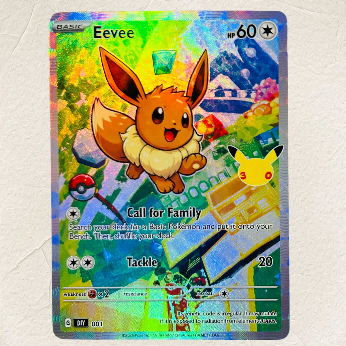 DIY Vaporeon 009 Foil Texture Cards English Version Collectible Grade Premium Anime Collection Cards