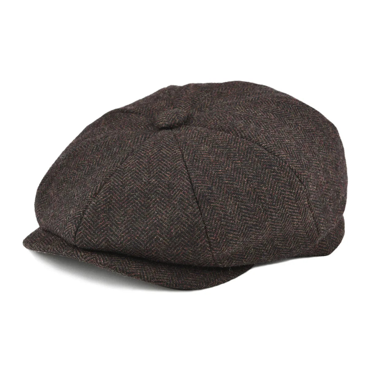 BOTVELA Wool Tweed Newsboy Cap Herringbone Men Women Gatsby Retro Hat 8 Panel Driver Flat Cap Black Brown Green Navy Blue Coffee