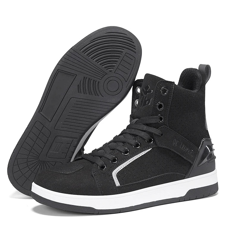 2026 New Men's Motorcycle Shoes Fashion Breathable Men Motorcycle Boots Road Racing Motos Protective Boot TPU Anti-fall Shoes