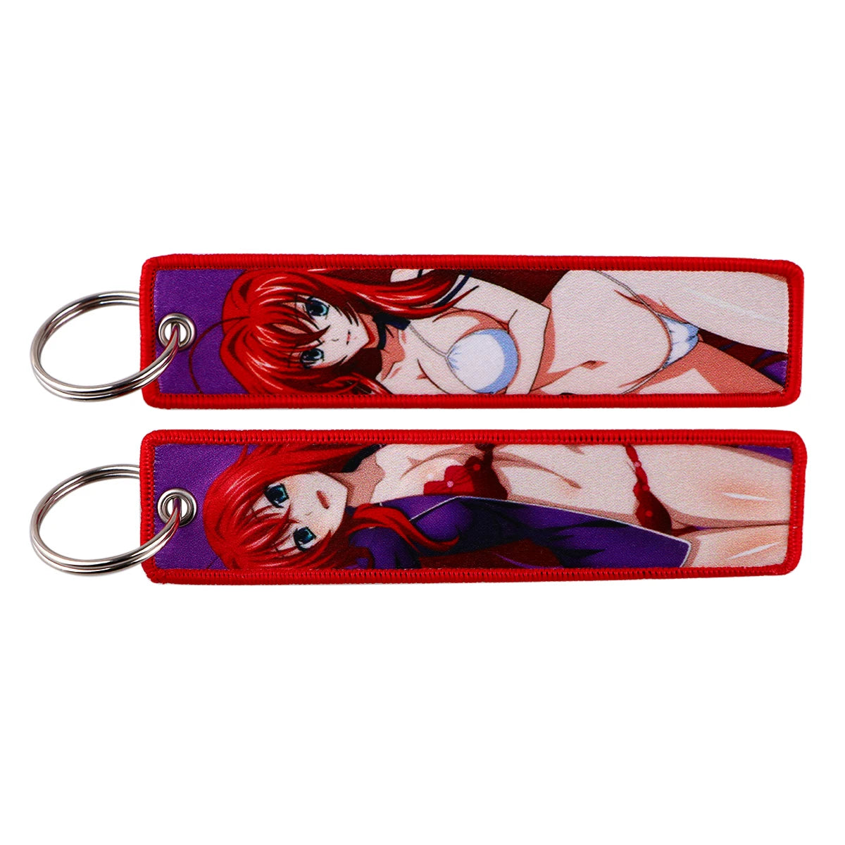 Cool Man Embroidery Key Fobs Keychains for Women Anime Key Tags Keyring Accessories Toys Gift